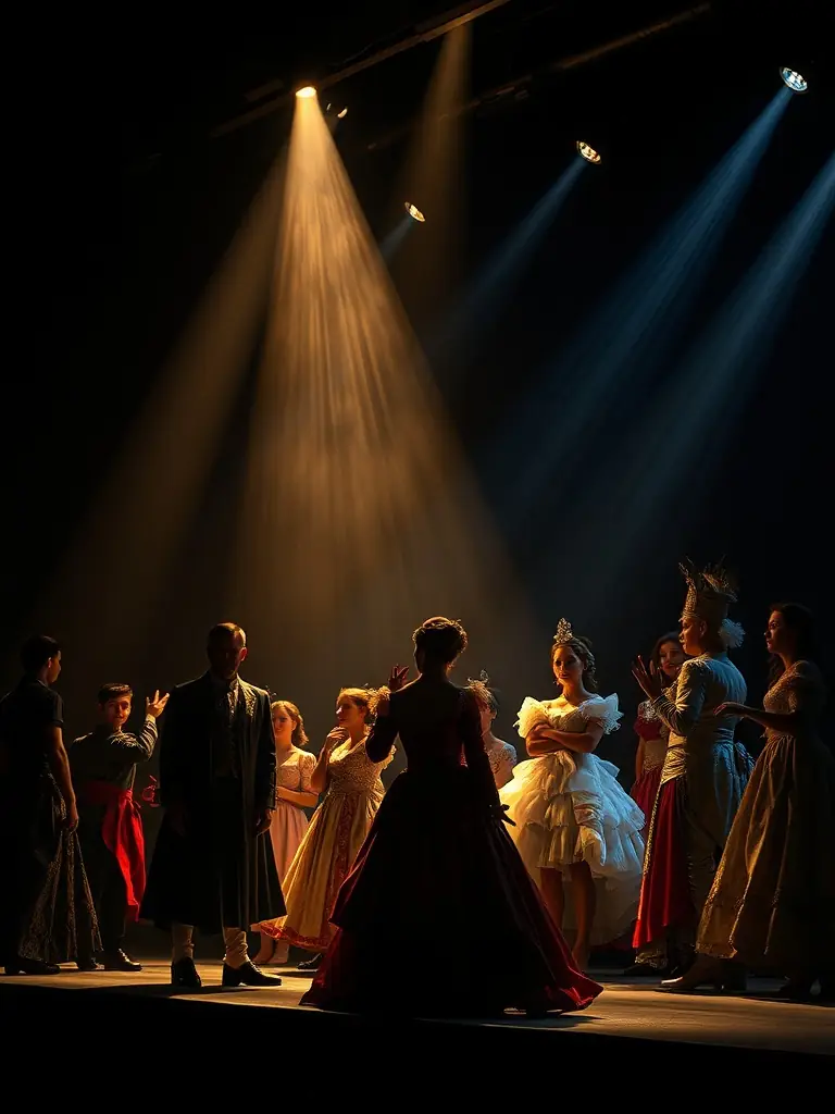 A scene from a local theater performance supported by FOYER RURAL JEUNE EDUCATION POPULAIRE, capturing the vibrant cultural scene.